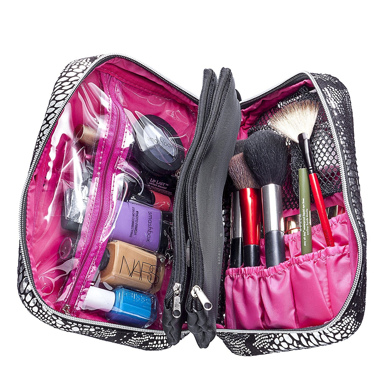 Makeup Bag can hold a lot if needed!! fit all of this and 3 bdc in